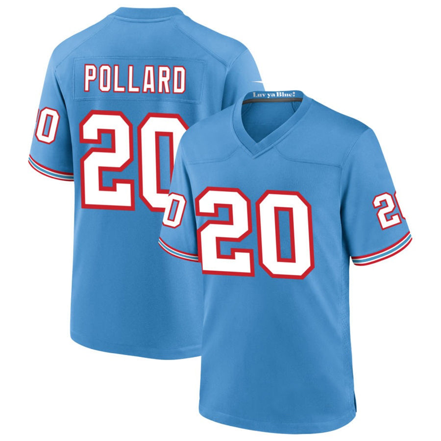 Elroe T.Titans #20 Tony Pollard Player Light Blue Throwback Alternate Game Stitched Jerseys