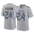 Elroe T.Titans #24 Alontae Taylor Player Gray Atmosphere Fashion Home Game Stitched Jerseys