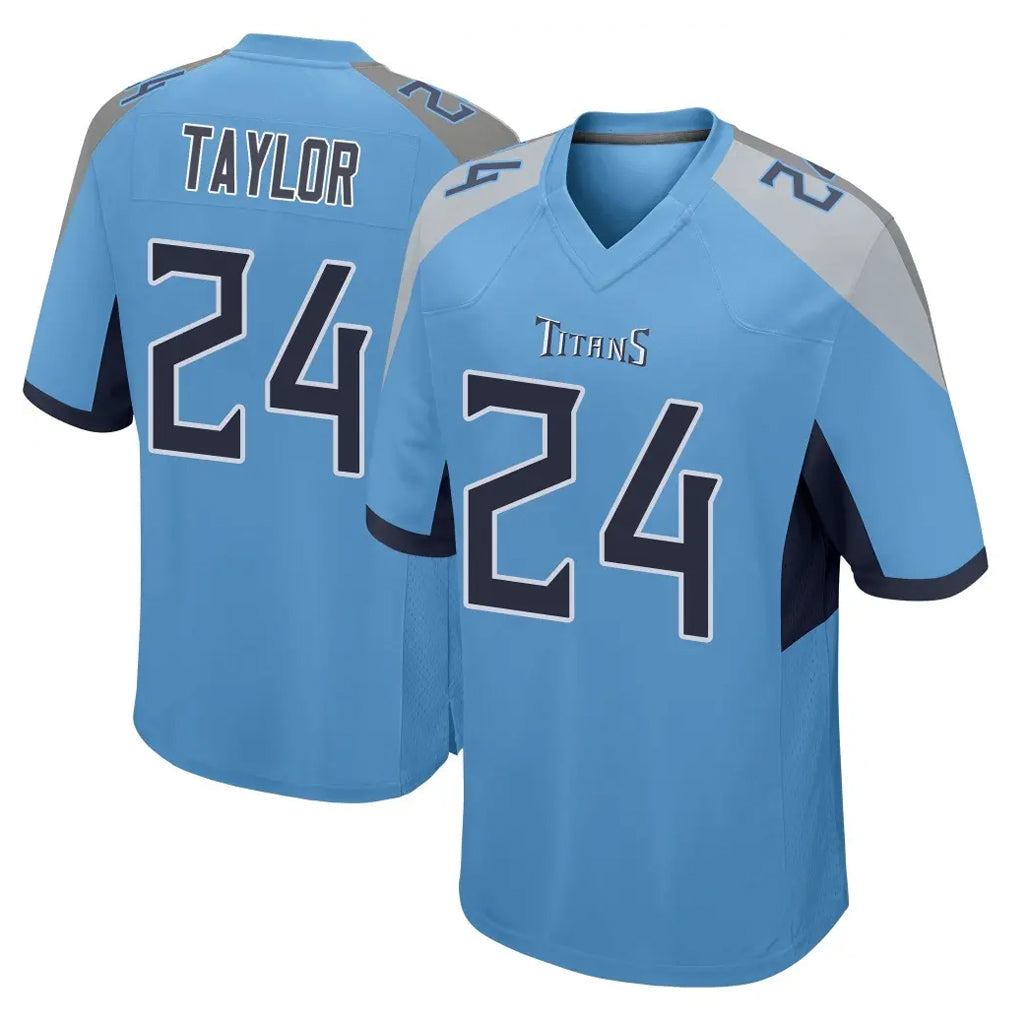 Elroe T.Titans #24 Alontae Taylor Player Light Blue Home Game Stitched Jerseys