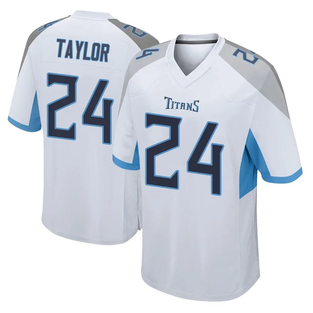 Elroe T.Titans #24 Alontae Taylor Player White Home Game Stitched Jerseys