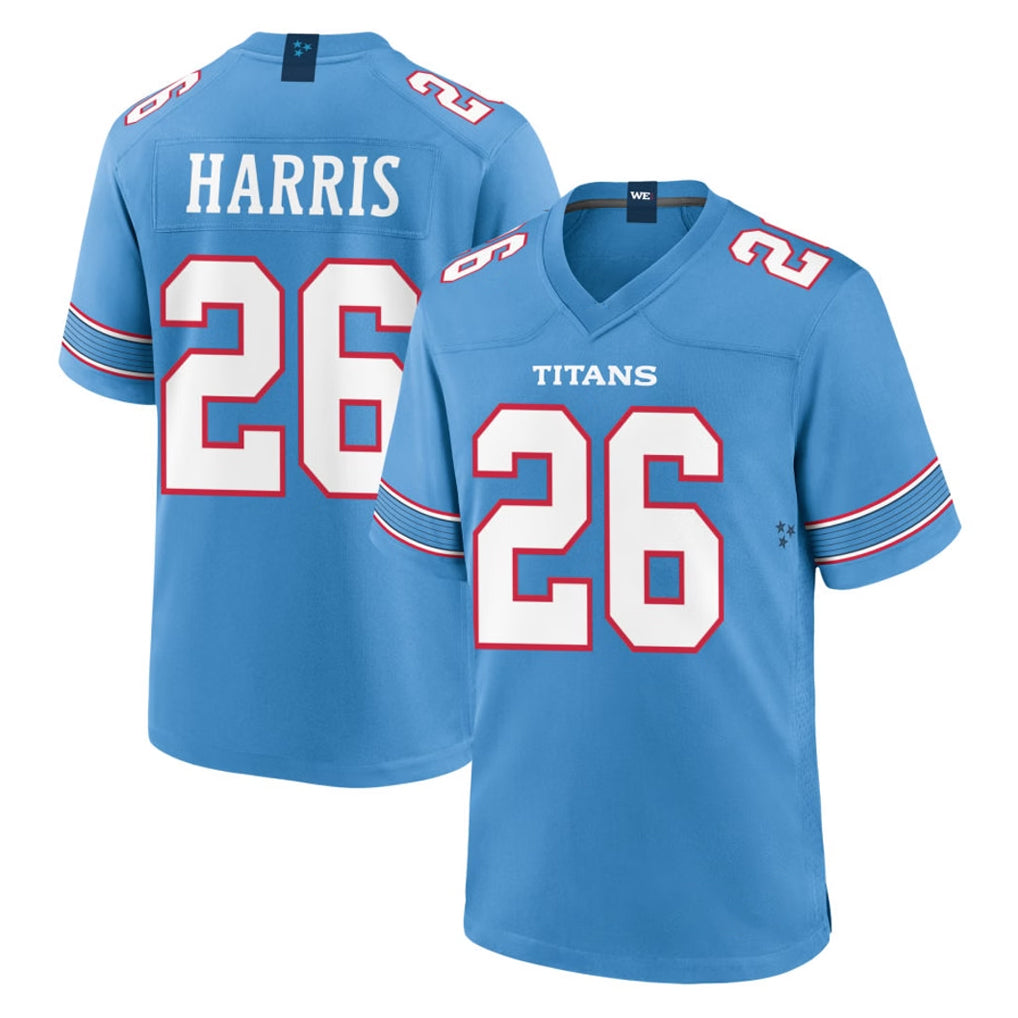 Elroe T.Titans #26 Marcus Harris Player Light Blue 2026 Game Home Stitched Jerseys