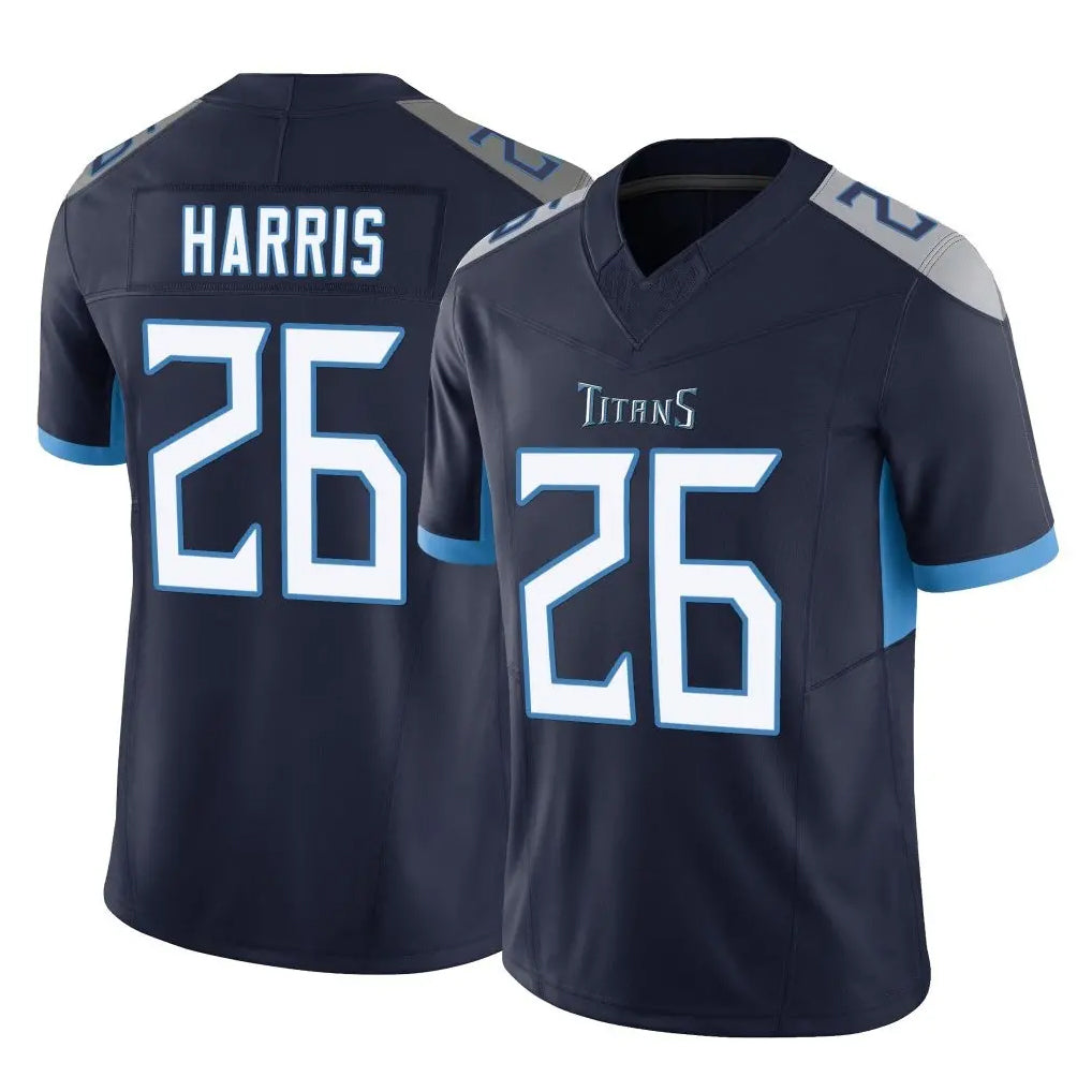 Elroe T.Titans #26 Marcus Harris Player Navy Limited Vapor F.U.S.E. Home Game Stitched Jerseys