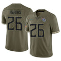 Elroe T.Titans #26 Marcus Harris Player Olive Limited Salute to Service Home Game Stitched Jerseys
