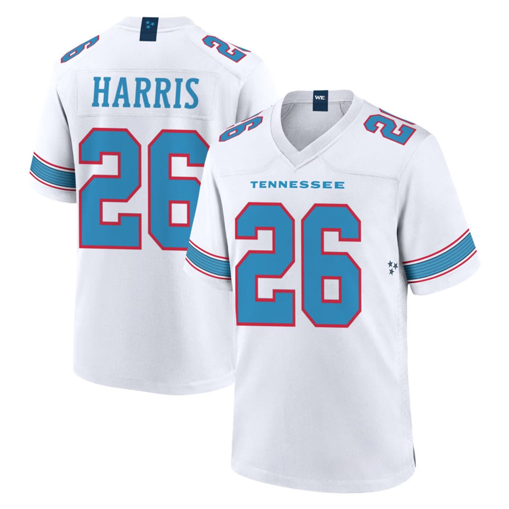 Elroe T.Titans #26 Marcus Harris Player White 2026 Game Home Stitched Jerseys