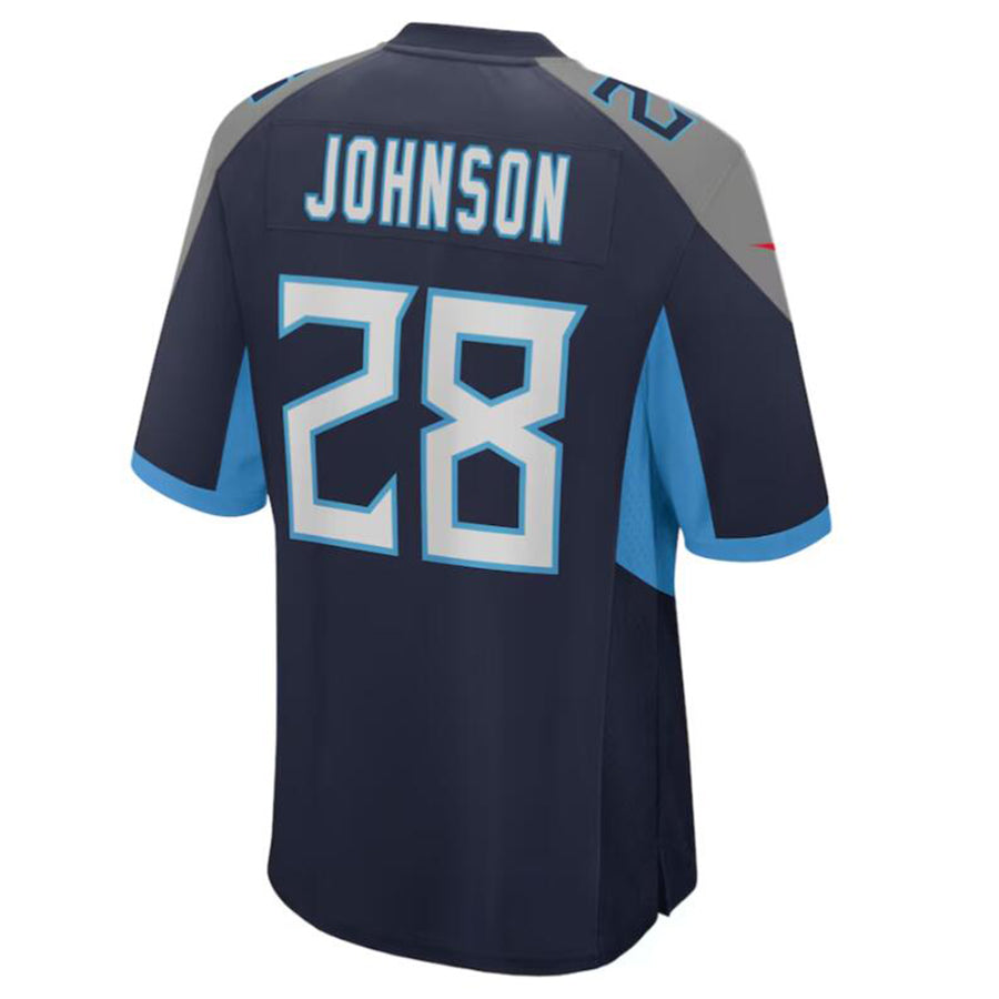 Elroe T.Titans #28 Chris Johnson Navy Retired Player Game Jersey American Stitched Football Jersey