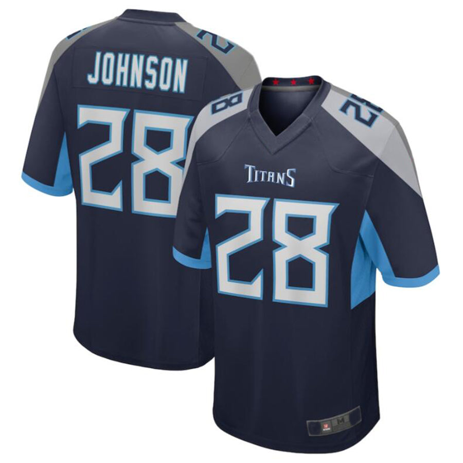 Elroe T.Titans #28 Chris Johnson Navy Retired Player Game Jersey American Stitched Football Jerseys