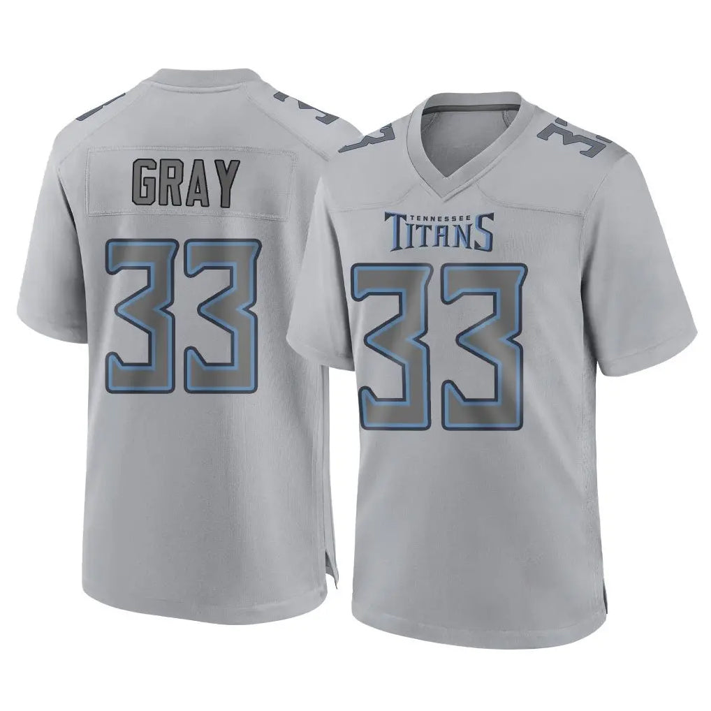 Elroe T.Titans #33 Cedric Gray Player Gray Atmosphere Fashion Home Game Stitched Jerseys