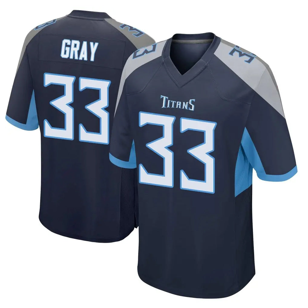 Elroe T.Titans #33 Cedric Gray Player Navy Home Game Stitched Jerseys