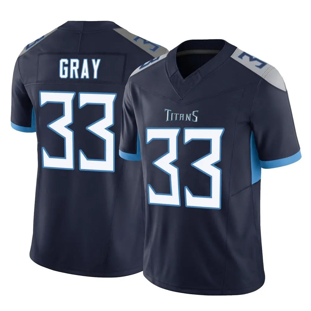 Elroe T.Titans #33 Cedric Gray Player Navy Limited Vapor F.U.S.E. Home Game Stitched Jerseys