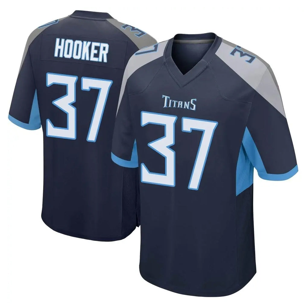 Elroe T.Titans #37 Amani Hooker Player Navy Home Game Stitched Jerseys