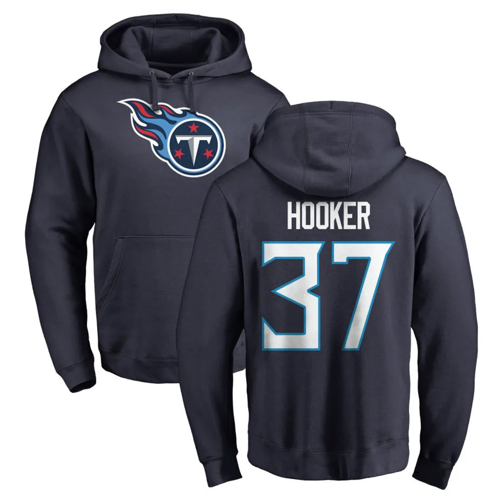 Elroe T.Titans #37 Amani Hooker Player Navy Logo Pullover Hoodies Home Game Stitched Jerseys