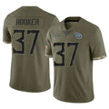 Elroe T.Titans #37 Amani Hooker Player Olive Limited Salute to Service Home Game Stitched Jerseys