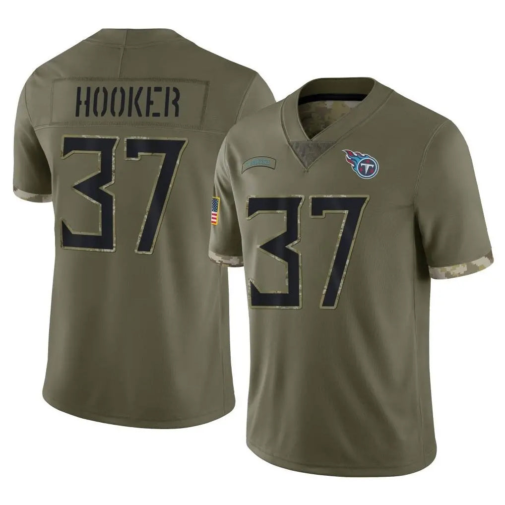 Elroe T.Titans #37 Amani Hooker Player Olive Limited Salute to Service Home Game Stitched Jerseys