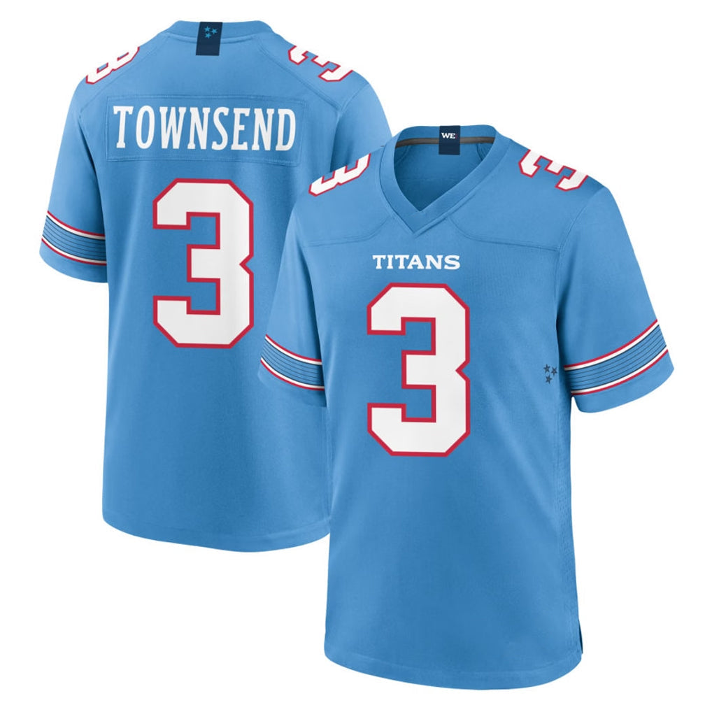 Elroe T.Titans #3 Tommy Townsend Player Light Blue 2026 Game Home Stitched Jerseys