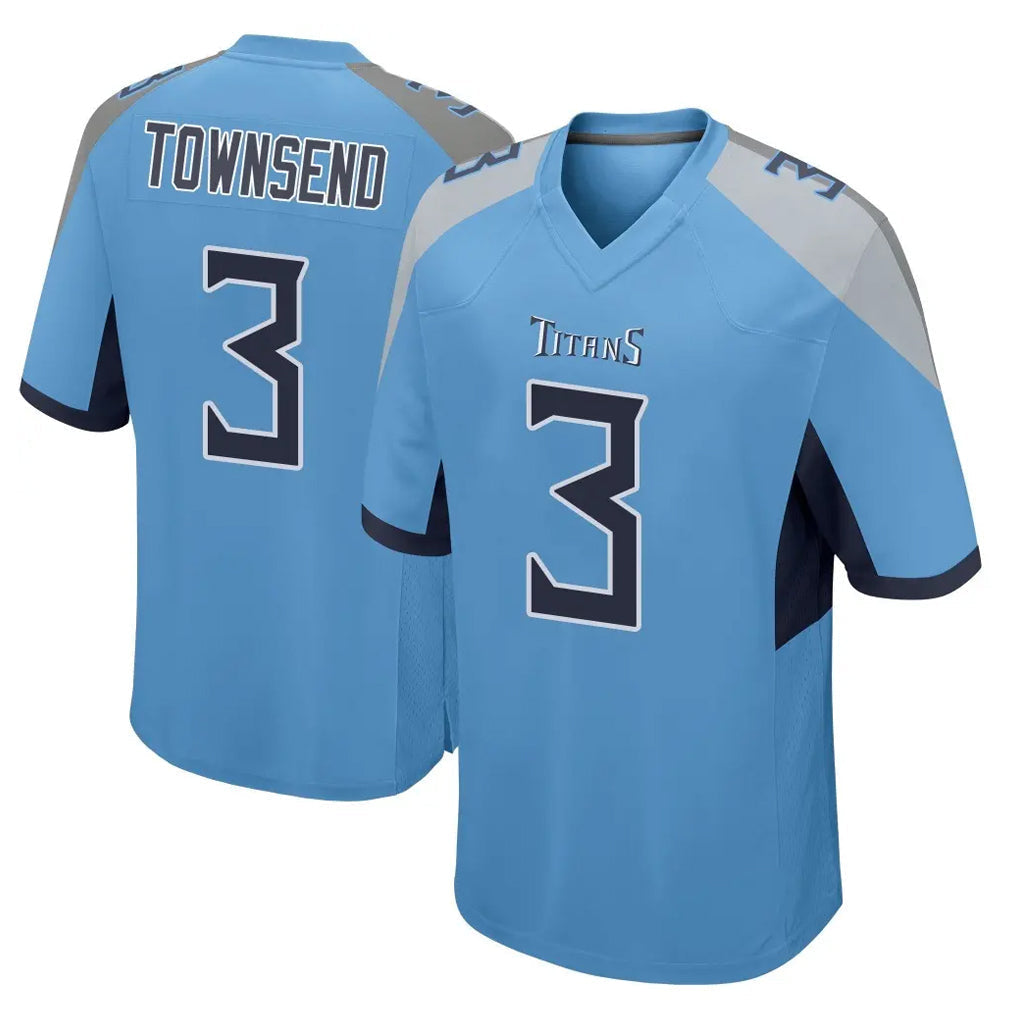 Elroe T.Titans #3 Tommy Townsend Player Light Blue Home Game Stitched Jerseys