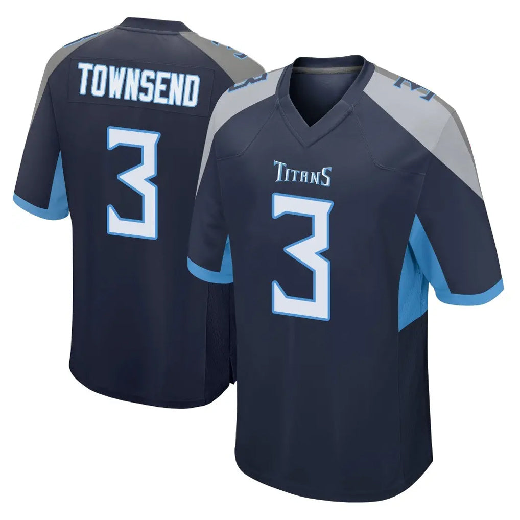 Elroe T.Titans #3 Tommy Townsend Player Navy Home Game Stitched Jerseys