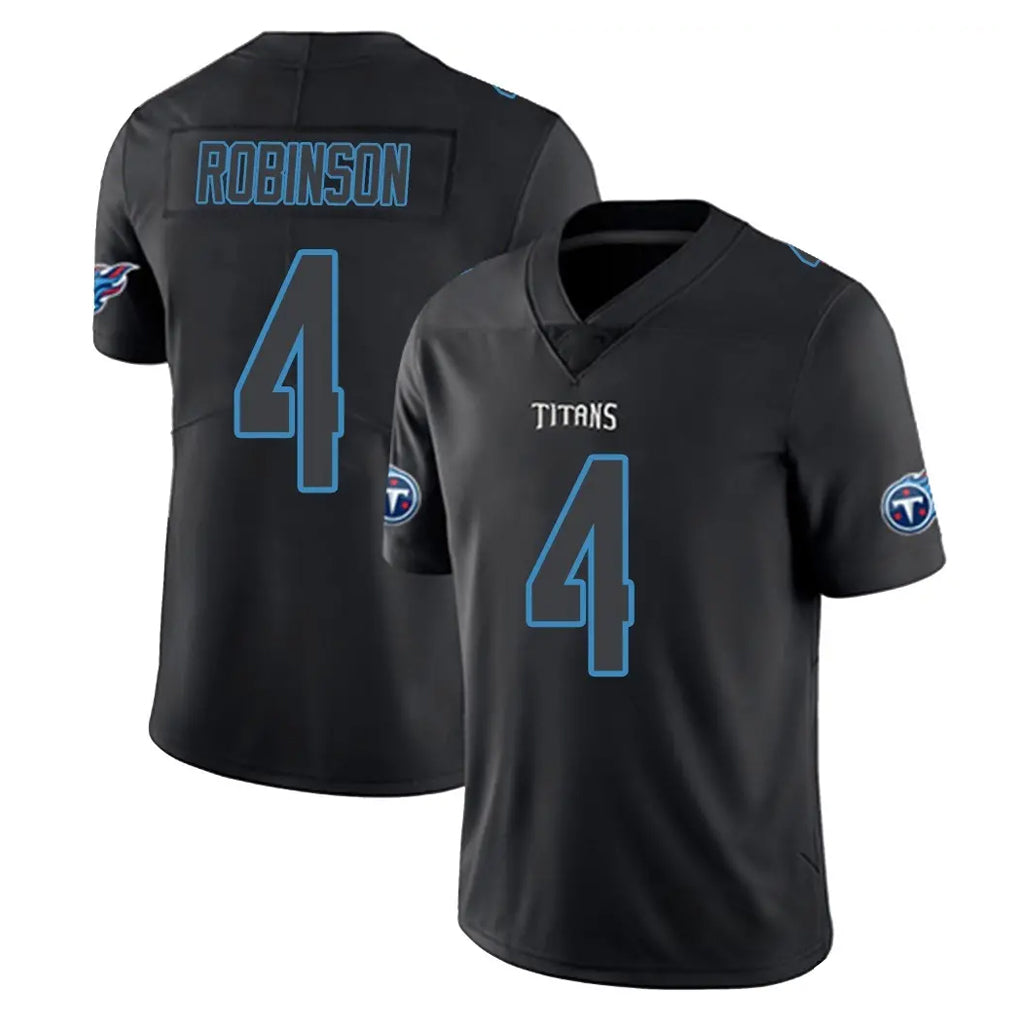 Elroe T.Titans #4 Wan'Dale Robinson Player Black Impact Limited Home Game Stitched Jerseys