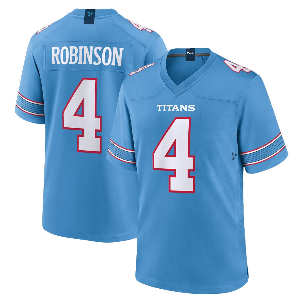 Elroe T.Titans #4 Wan'Dale Robinson Player Light Blue 2026 Game Home Stitched Jerseys