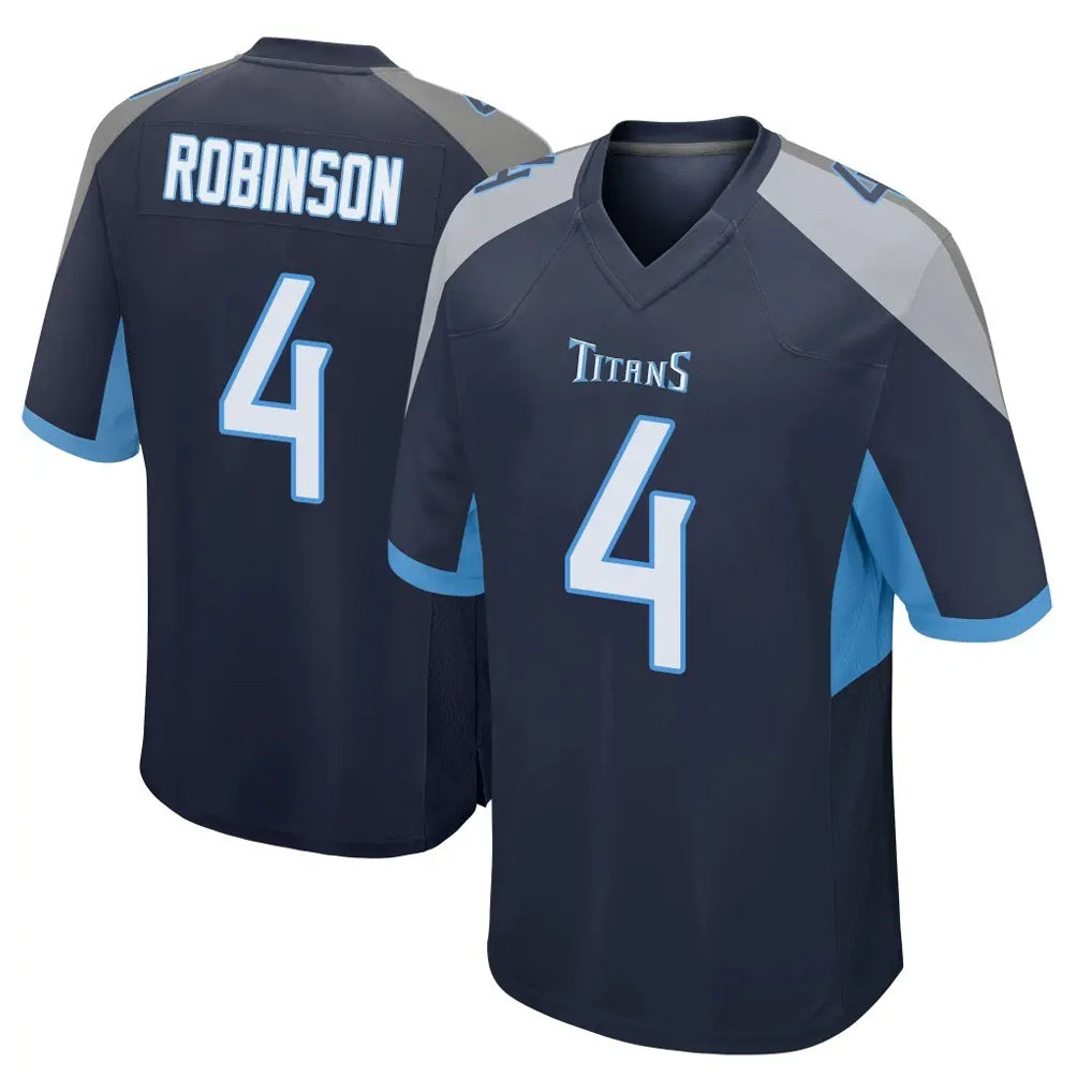 Elroe T.Titans #4 Wan'Dale Robinson Player Navy Home Game Stitched Jerseys