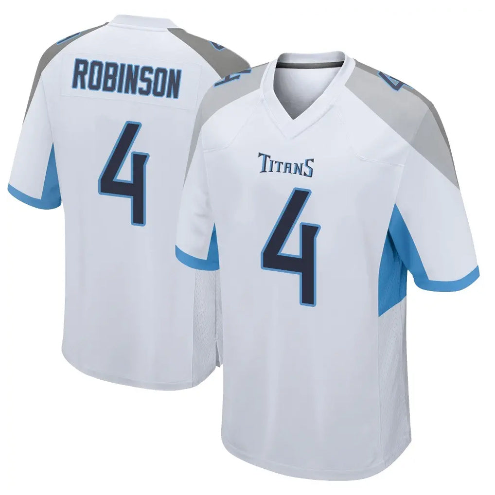 Elroe T.Titans #4 Wan'Dale Robinson Player White Home Game Stitched Jerseys