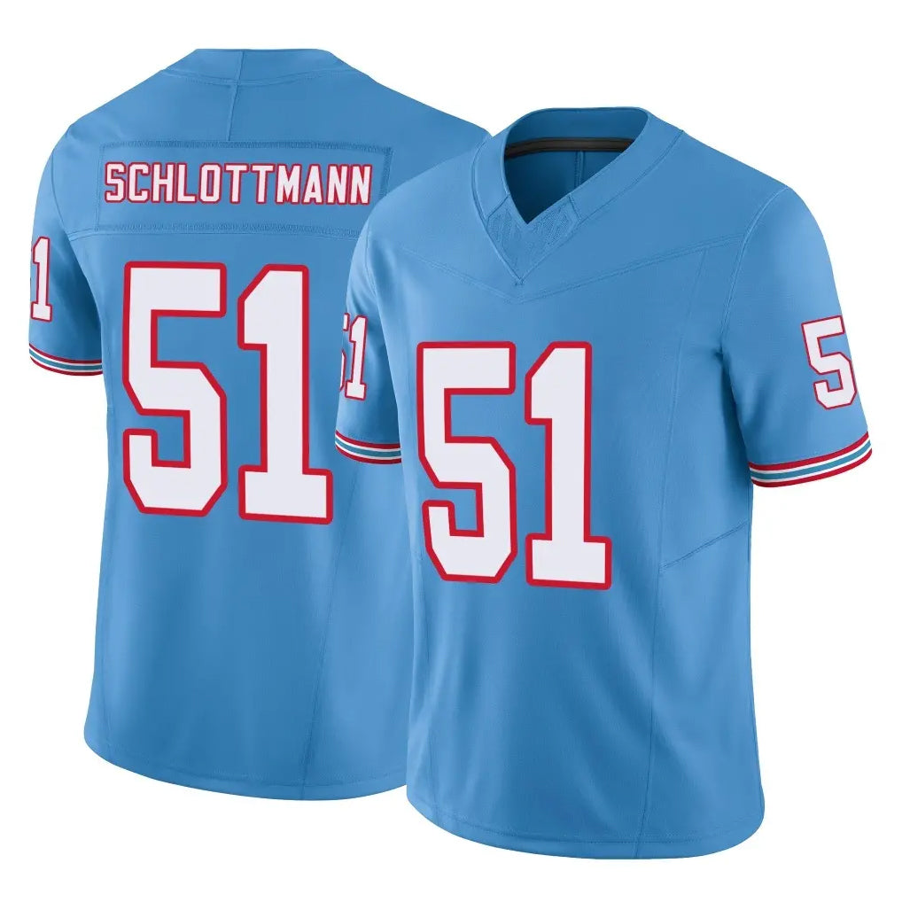Elroe T.Titans #51 Austin Schlottmann Player Light Blue Limited Vapor F.U.S.E. Home Game Stitched Jerseys
