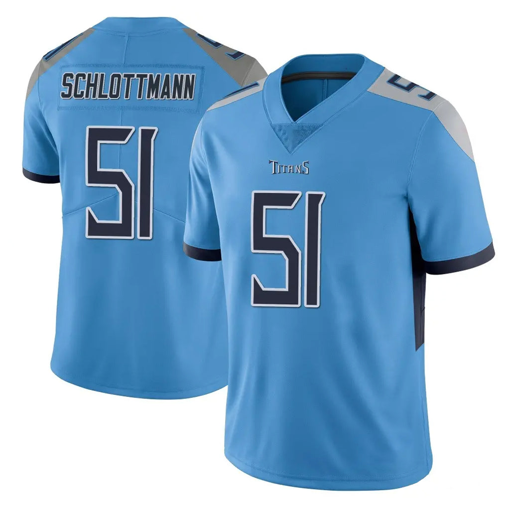 Elroe T.Titans #51 Austin Schlottmann Player Light Blue Limited Vapor Untouchable Home Game Stitched Jerseys