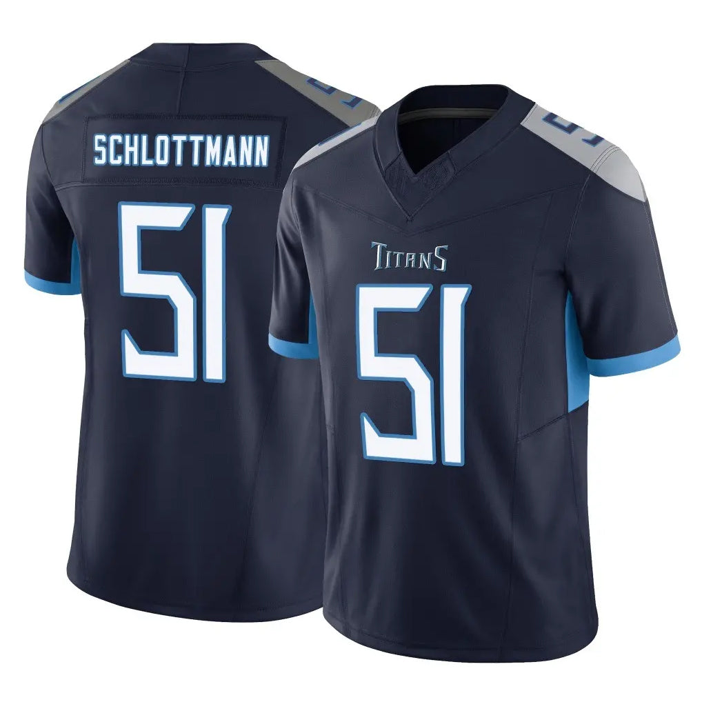 Elroe T.Titans #51 Austin Schlottmann Player Navy Limited Vapor F.U.S.E. Home Game Stitched Jerseys