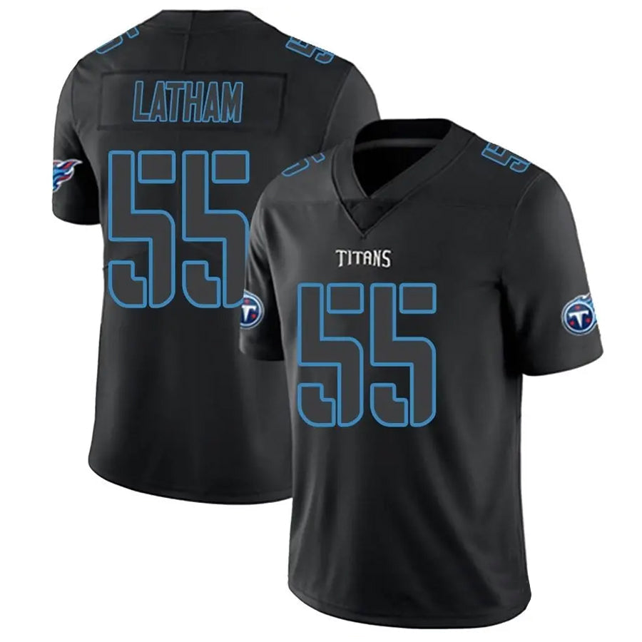 Elroe T.Titans #55 JC Latham Player Black Fashion Elite Limited Stitched Jerseys