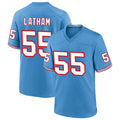 Elroe T.Titans #55 JC Latham Player Blue Throwback Alternate Game Stitched Jerseys