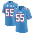 Elroe T.Titans #55 JC Latham Player Light Blue 2026 Game Home Stitched Jerseys