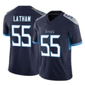 Elroe T.Titans #55 JC Latham Player Navy Limited Vapor F.U.S.E. Home Game Stitched Jerseys