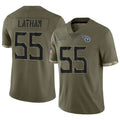 Elroe T.Titans #55 JC Latham Player Olive Salute To Service Limited Stitched Jerseys