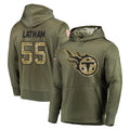 Elroe T.Titans #55 JC Latham Player Olive Salute to Service Pullover Hoodies Home Game Stitched Jerseys