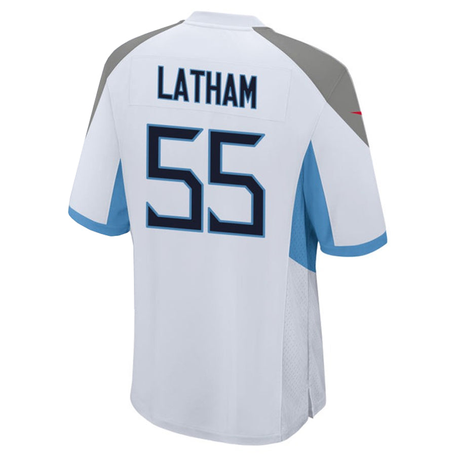 Elroe T.Titans #55 JC Latham Player White Home Game Stitched Jerseys