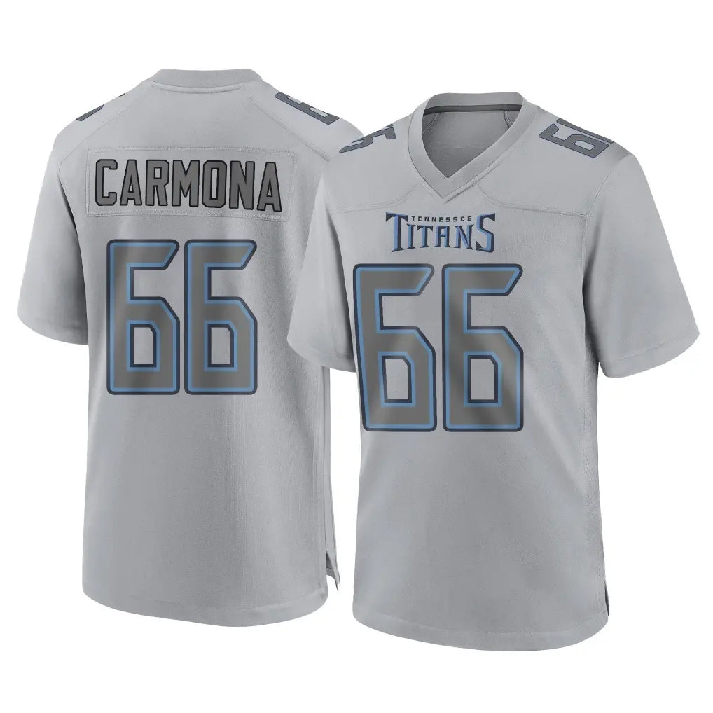 Elroe T.Titans #66 Fernando Carmona Jr. Player Gray Atmosphere Fashion Home Game Stitched Jerseys