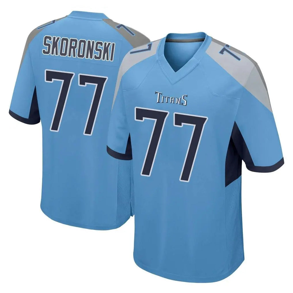 Elroe T.Titans #77 Peter Skoronski Player Light Blue Home Game Stitched Jerseys