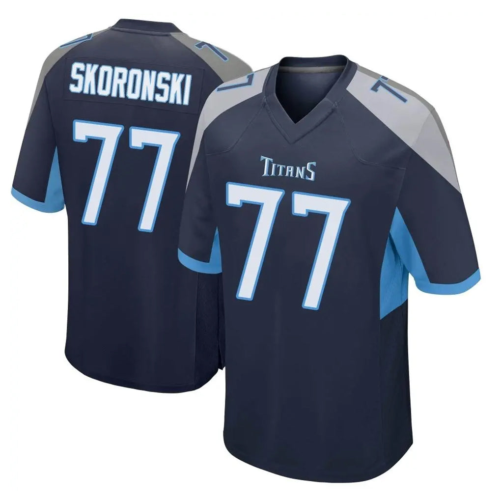 Elroe T.Titans #77 Peter Skoronski Player Navy Home Game Stitched Jerseys