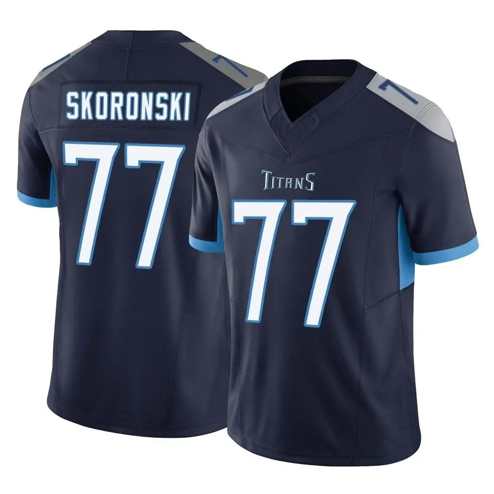 Elroe T.Titans #77 Peter Skoronski Player Navy Limited Vapor F.U.S.E. Home Game Stitched Jerseys