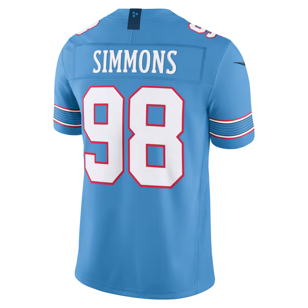 Elroe T.Titans #98 Jeffery Simmons Light Blue Team Vapor F.U.S.E. Stitched Limited Jerseys