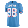 Elroe T.Titans #98 Jeffery Simmons Light Blue Team Vapor F.U.S.E. Stitched Limited Jerseys