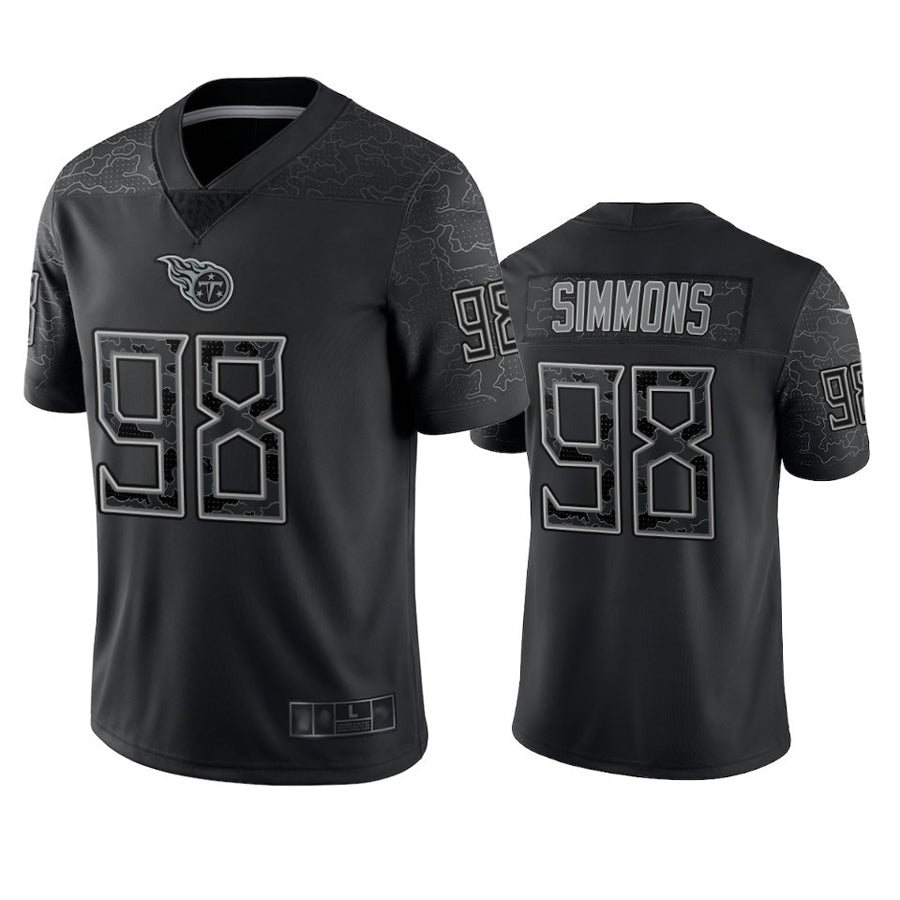 Elroe T.Titans #98 Jeffery Simmons Player Black RFLCTV Limited Stitched Jerseys