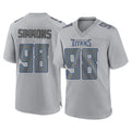 Elroe T.Titans #98 Jeffery Simmons Player Gray Atmosphere Fashion Home Game Stitched Jerseys