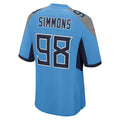 Elroe T.Titans #98 Jeffery Simmons Player Light Blue Home Game Stitched Jerseys