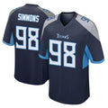 Elroe T.Titans #98 Jeffery Simmons Player Navy Home Game Stitched Jerseys