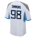 Elroe T.Titans #98 Jeffery Simmons Player White Home Game Stitched Jerseys