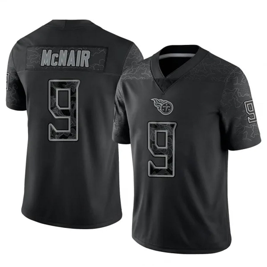 Elroe T.Titans #9 Steve McNair Player Black RFLCTV Limited Stitched Jerseys