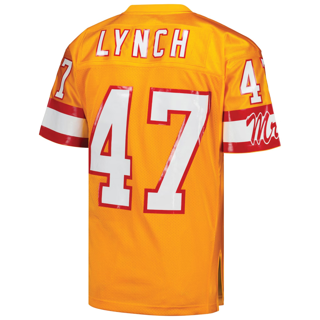Elroe TB.Buccaneers 1993 #47 John Lynch Mitchell & Ness Orange Authentic Throwback Retired Player Stitched Puhic Jersey