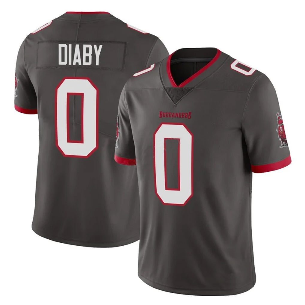 Elroe TB.Buccaneers #0 Yaya Diaby Player Pewter Limited Alternate Vapor Home Game Stitched Jerseys