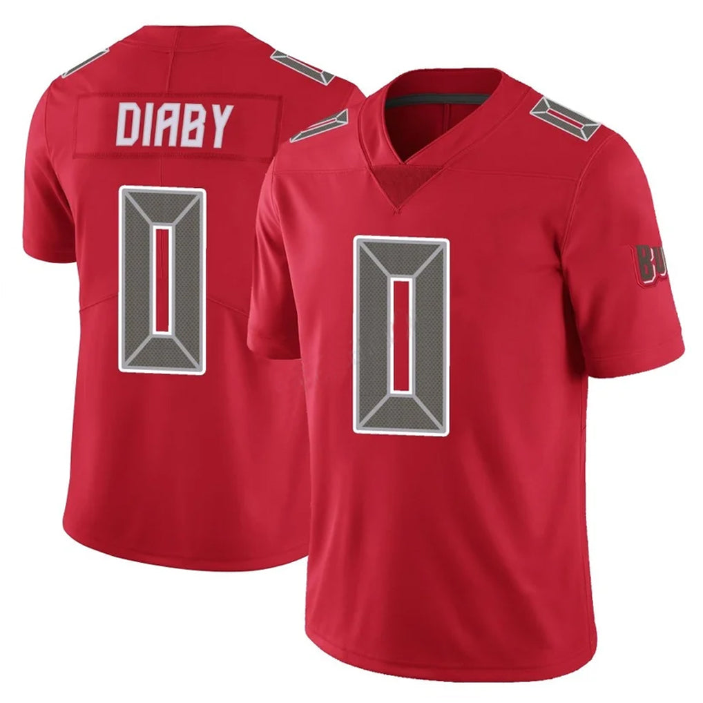 Elroe TB.Buccaneers #0 Yaya Diaby Player Red Limited Color Rush Home Game Stitched Jerseys