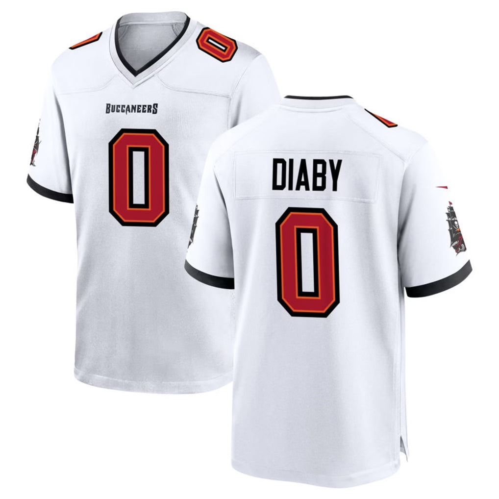 Elroe TB.Buccaneers #0 Yaya Diaby Player White Home Game Stitched Jerseys
